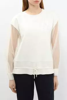 Свитшот хлопковый с рукавами из сетки Auranna