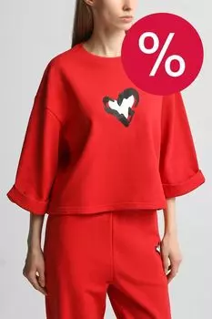 Свитшот хлопковый с укороченным рукавом BELUCCI