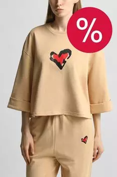 Свитшот хлопковый с укороченным рукавом BELUCCI