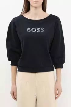 Свитшот хлопковый с укороченным рукавом BOSS