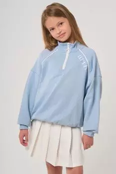 Свитшот хлопковый с воротником на молнии Smena