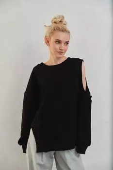 Свитшот хлопковый с вырезами PENNYMANNY