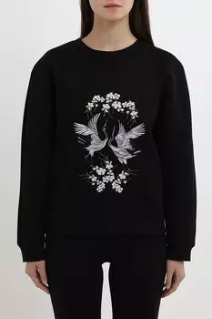 Свитшот хлопковый с вышивкой BELUCCI