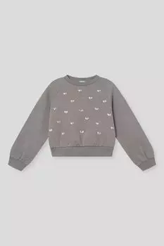 Свитшот хлопковый со стразами Benetton