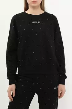 Свитшот хлопковый со стразами Guess