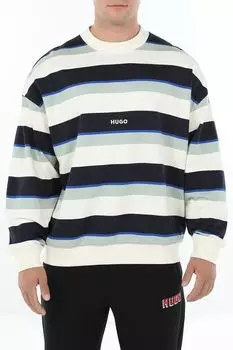Свитшот хлопковый в полоску HUGO