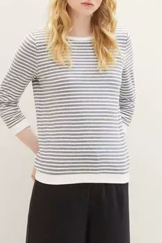 Свитшот хлопковый в полоску TOM TAILOR