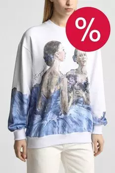 Свитшот хлоповый с принтом Балерина у зеркала ARTOGRAPH