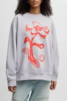 Свитшот из хлопковой махровой ткани с графическим принтом HUGO BLUE