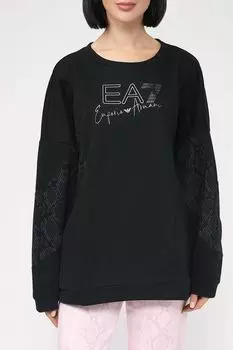 Свитшот из смесового хлопка с принтом Ea7