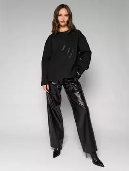 Свитшот с декором из страз ELEGANZZA