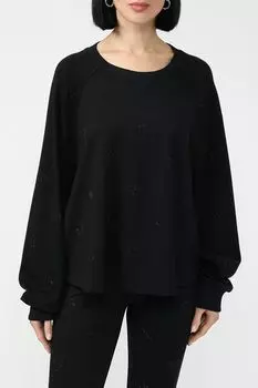 Свитшот с пышными рукавами и декором из страз EMPORIO ARMANI