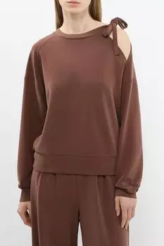 Свитшот с завязкой на шее и вырезом на плече BOSS