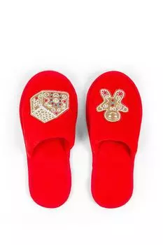 Тапочки домашние с принтом Gingerbread COINCASA