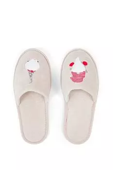 Тапочки домашние с принтом Gnomes Beige COINCASA