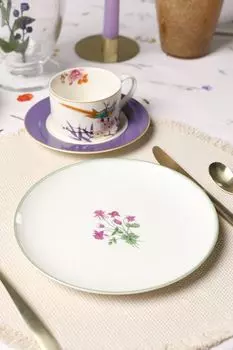 Тарелка десертная фарфоровая с принтом Botanika 21maison