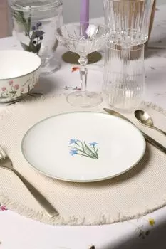 Тарелка десертная фарфоровая с принтом Botanika 21maison