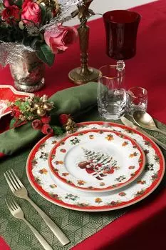 Тарелка десертная из фарфора с принтом Nostalgic Christmas Easy Life