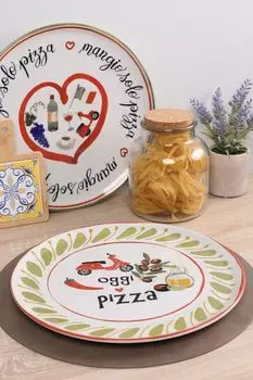 Тарелка фарфоровая с принтом Cinzia Oggi Pizza Andrea Fontebasso