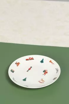 Тарелка фарфоровая с принтом Schiac COINCASA