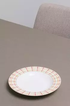 Тарелка фарфоровая суповая с принтом Easy Life