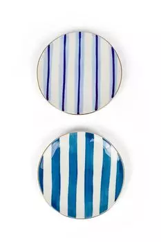 Тарелка керамическая с принтом Stripes&Gold Rim COINCASA