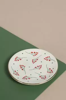 Тарелка керамическая с принтом в ассортименте COINCASA