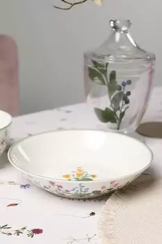 Тарелка суповая фарфоровая с принтом Botanika 21maison