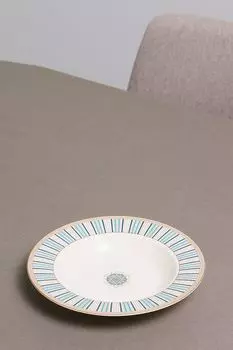 Тарелка суповая фарфоровая с принтом Country Life Pozzi Milano 1876