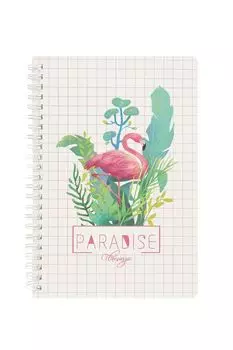 Тетрадь с принтом листья «Pink Flamingo» Kawaii Factory