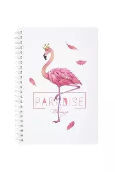 Тетрадь с принтом перья «Pink Flamingo» Kawaii Factory