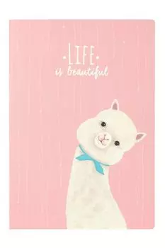 Тетрадь в розовую клетку А4 Альпака Kawaii Factory