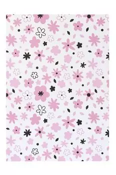 Тетрадь в розовую клетку А4 Цветы на белом Kawaii Factory