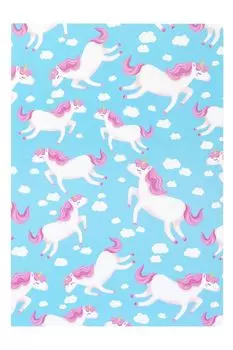 Тетрадь в розовую клетку Единороги на голубом А4 Kawaii Factory