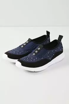 Текстильные кеды с декором из страз Carvela