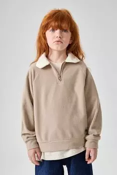 Толстовка флисовая с воротником на молнии Happy Baby