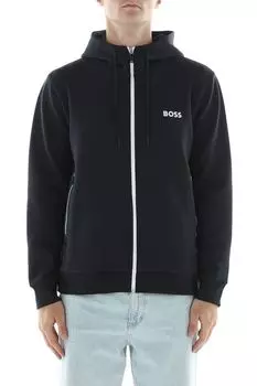 Толстовка хлопковая на молнии с капюшоном BOSS