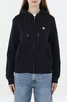 Толстовка хлопковая на молнии с капюшоном Guess Jeans