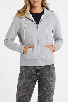 Толстовка хлопковая на молнии с капюшоном Guess Jeans