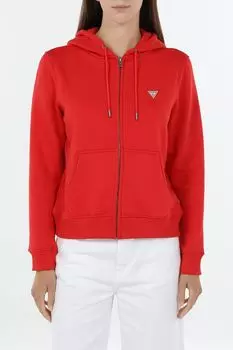 Толстовка хлопковая на молнии с капюшоном Guess Jeans