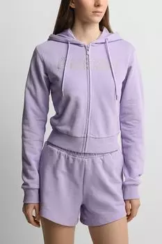 Толстовка хлопковая на молнии с капюшоном Guess