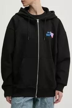 Толстовка хлопковая на молнии с капюшоном HUGO BLUE