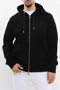 Толстовка хлопковая на молнии с капюшоном Karl Lagerfeld