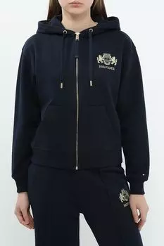 Толстовка хлопковая на молнии с капюшоном Tommy Hilfiger