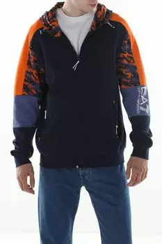 Толстовка хлопковая на молнии с принтом Ea7