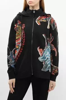 Толстовка хлопковая на молнии с принтом Кристиана Лакруа Desigual