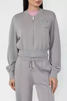 Толстовка хлопковая на молнии укороченная Pinko