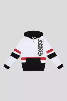 Толстовка хлопковая с капюшоном и принтом Guess