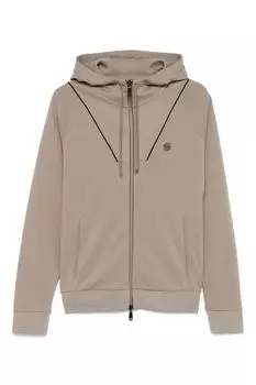 Толстовка хлопковая с капюшоном на молнии BOSS