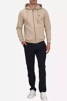 Толстовка хлопковая с капюшоном на молнии BOSS